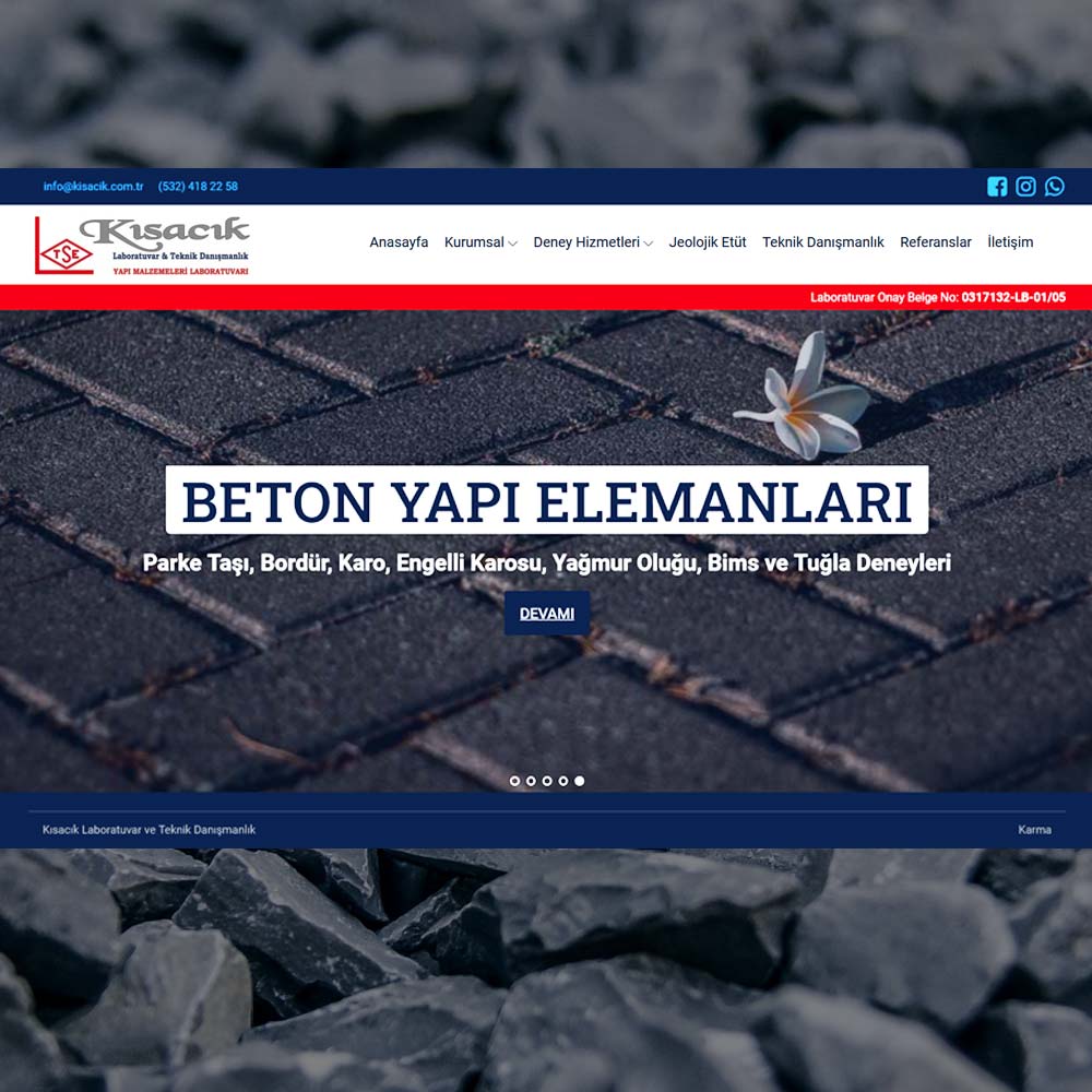 Laboratuvar web sitesi örneği